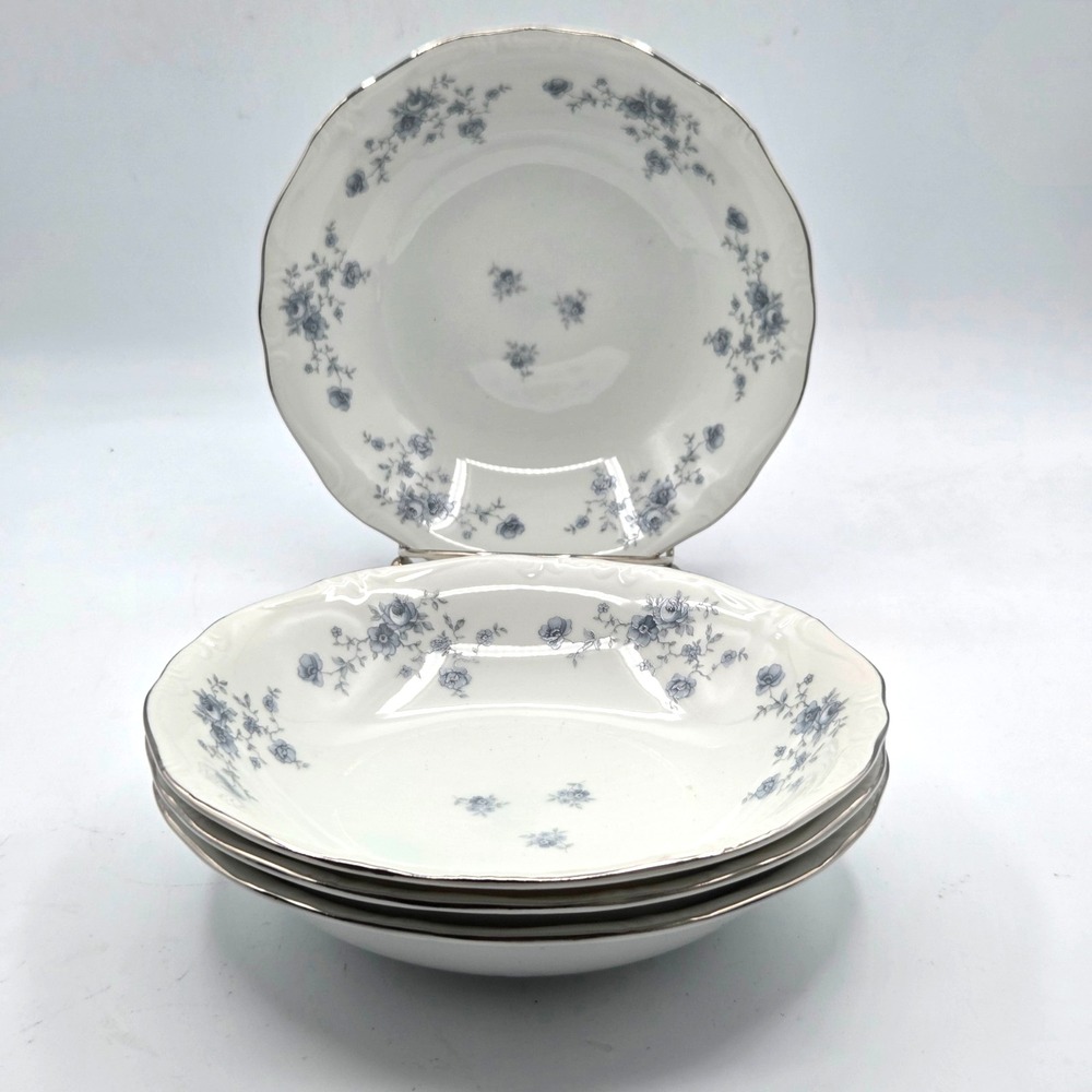 4 Replacement Johann Haviland Blue Garland Soup & Cereal Bowls Bavaria Germany